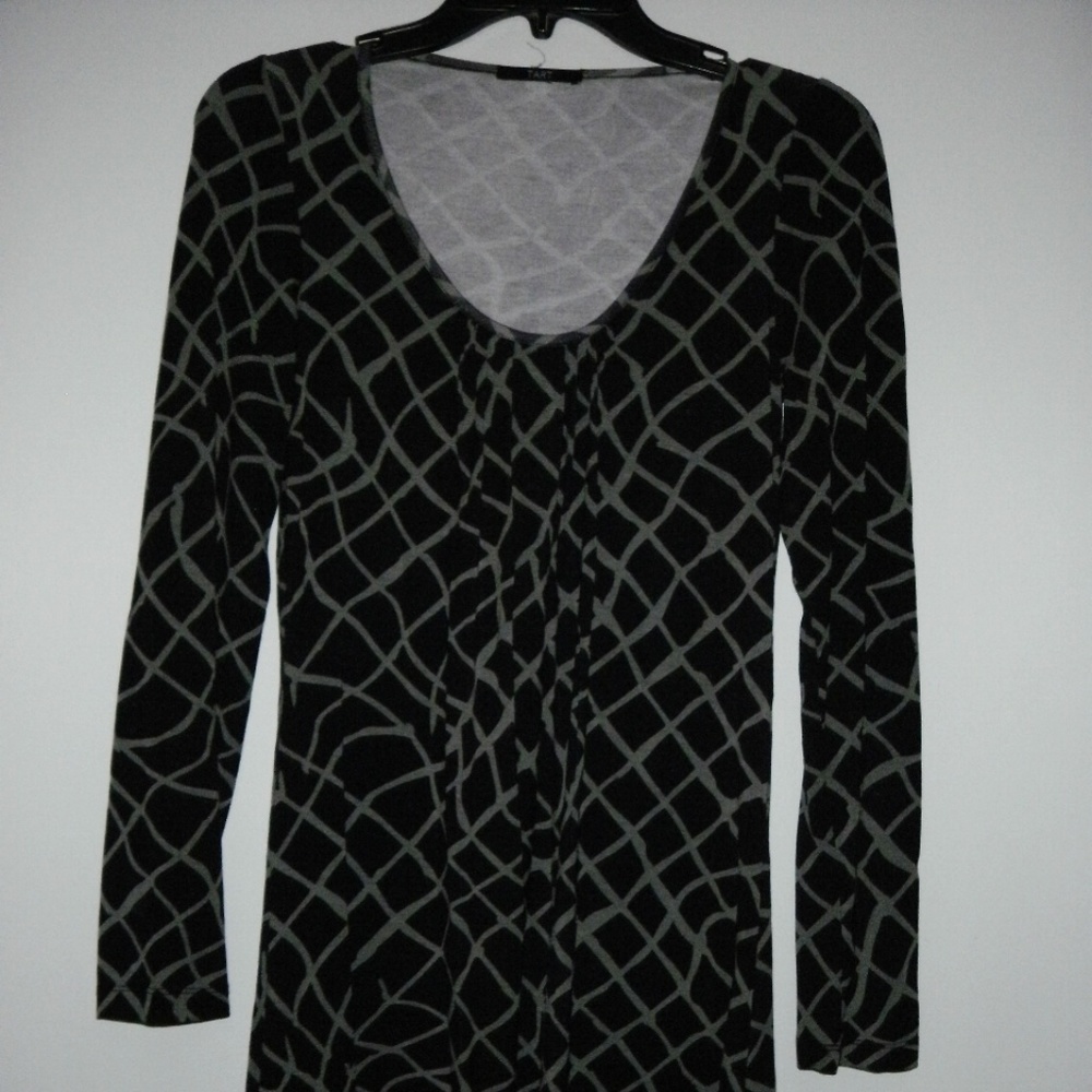 TART COLLECTIONS Black Gray Long Sleeve Dress L